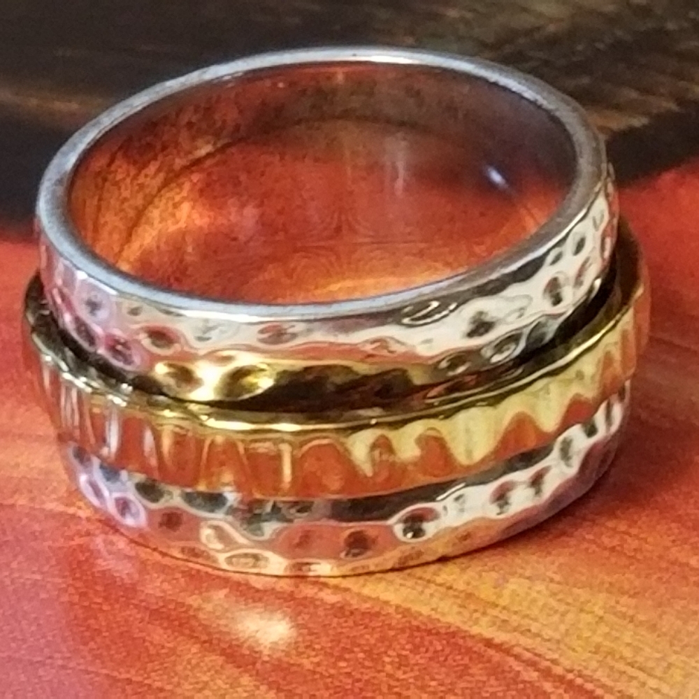 Silpada Sterling Silver & 14k Gold Spinner Ring - Picture 6 of 14